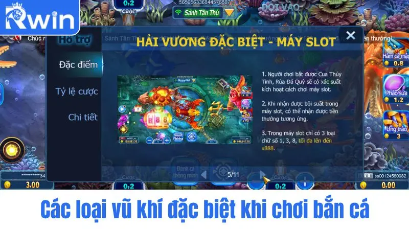 Các loại vũ khí đặc biệt khi chơi bắn cá