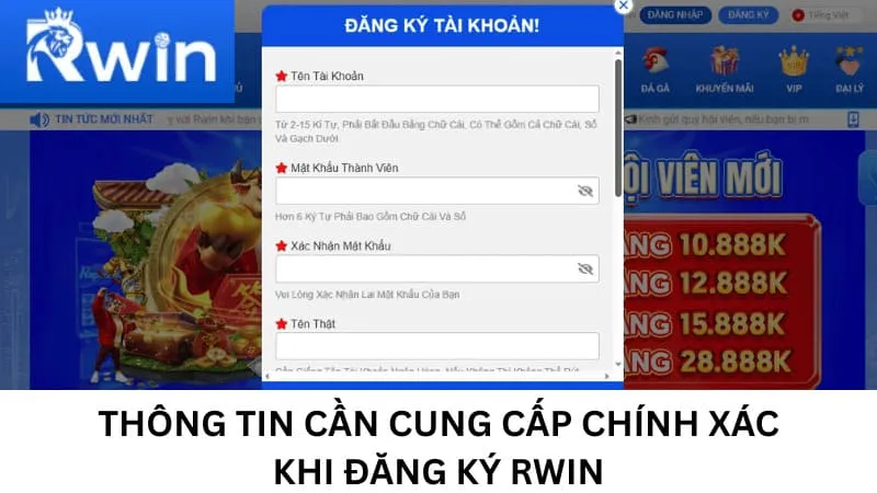 Thông tin cần cung cấp chính xác khi đăng ký Bl555