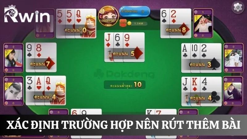 Xác định trường hợp nên rút thêm bài Pok Deng